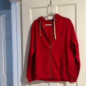 Zip up polo sweatshirt
